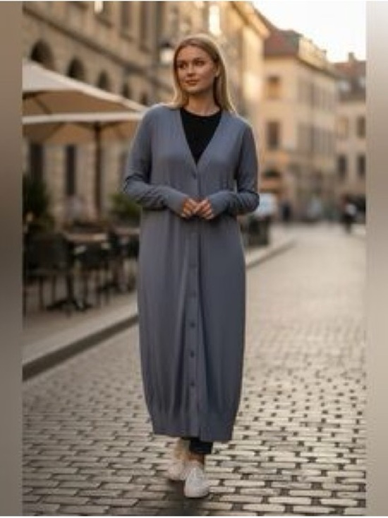 COS Sweaters - New COS Long Wool-Silk Button-Front Cardigan/Dress